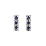 Iolite and White Topaz Silver Stud Earring