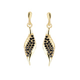 Black Spinel Gold Earring