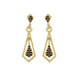 Black Spinel Gold Dangling Earring