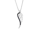 Black Spinel Silver Pendant With Chain